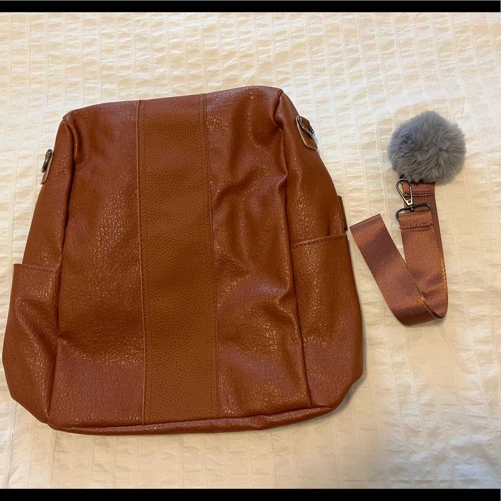 Brown Anti-Theft Backpack Purse